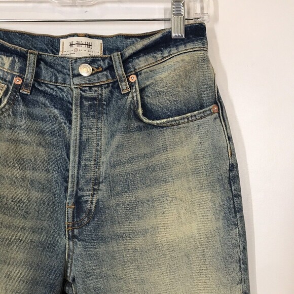 Free People We The Free Stella High Rise Skinny Jeans Button Fly Raw Hem SZ 27 - Picture 5 of 11